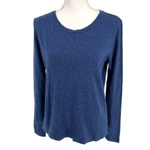 J.Crew Factory Long‑Sleeve Crewneck Girlfriend Tee Blue 100% Cotton Women’s S